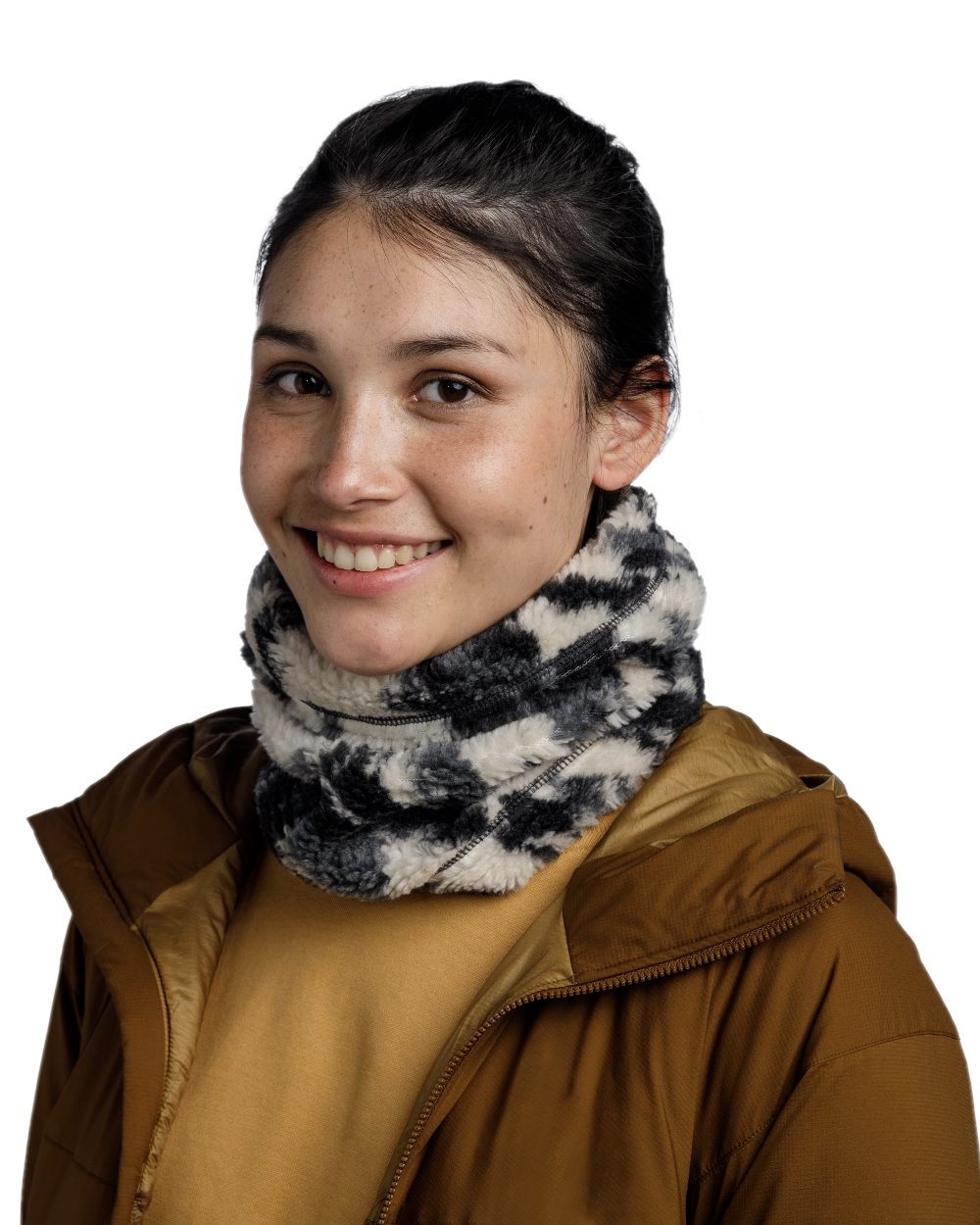 Grey Coloured Buff Switch Polar Neck Warmer on white background 