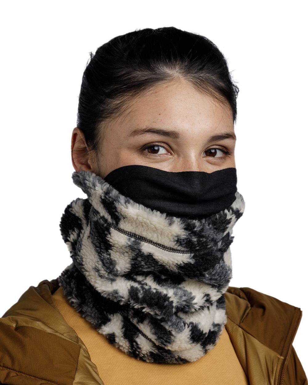 Grey Coloured Buff Switch Polar Neck Warmer on white background 