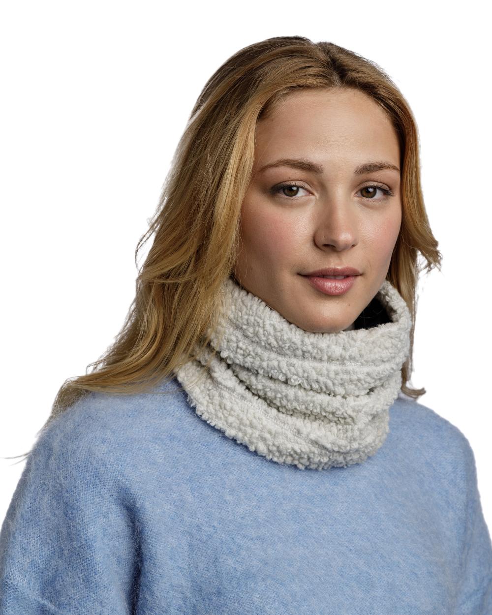 Ice Coloured Buff Switch Polar Neck Warmer on white background 