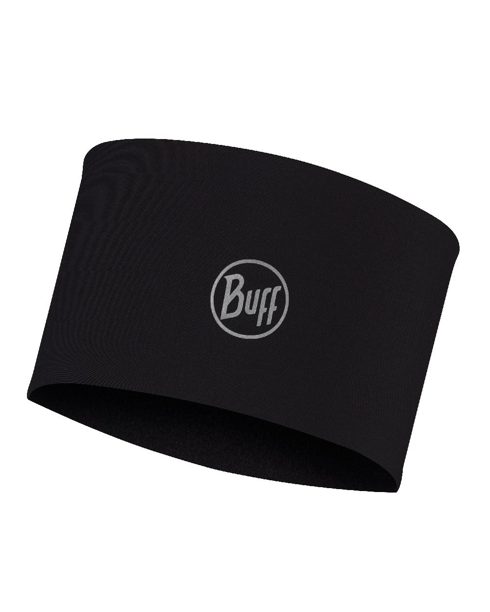Black Coloured Buff Tech Polar Headband on white background 