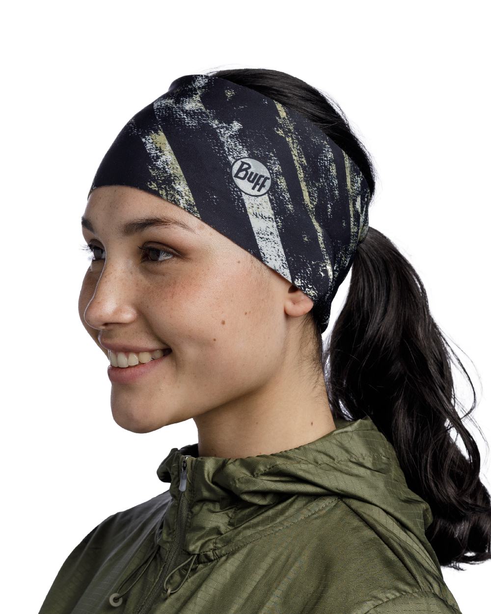 Multicolour Coloured Buff Tech Polar Headband on white background 