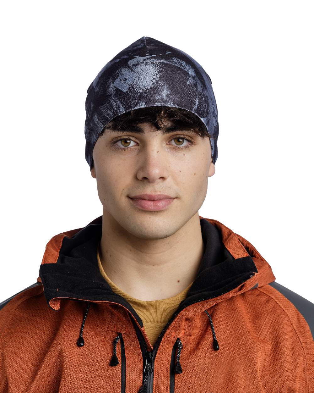 Graphite Coloured Buff Thermonet Beanie on white background 