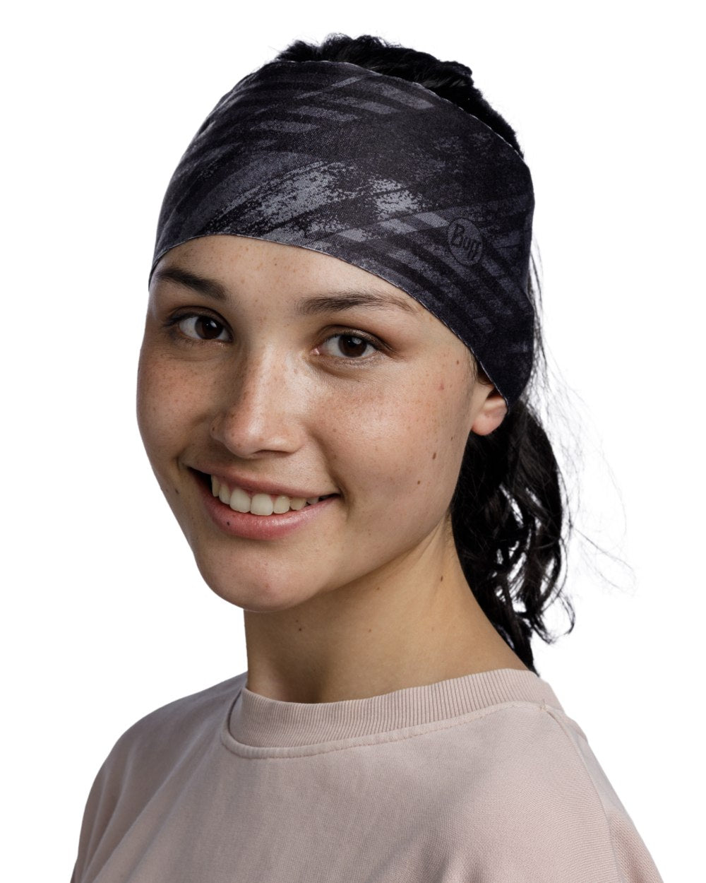 Bardeen Black Coloured Buff Thermonet Headband on white background 