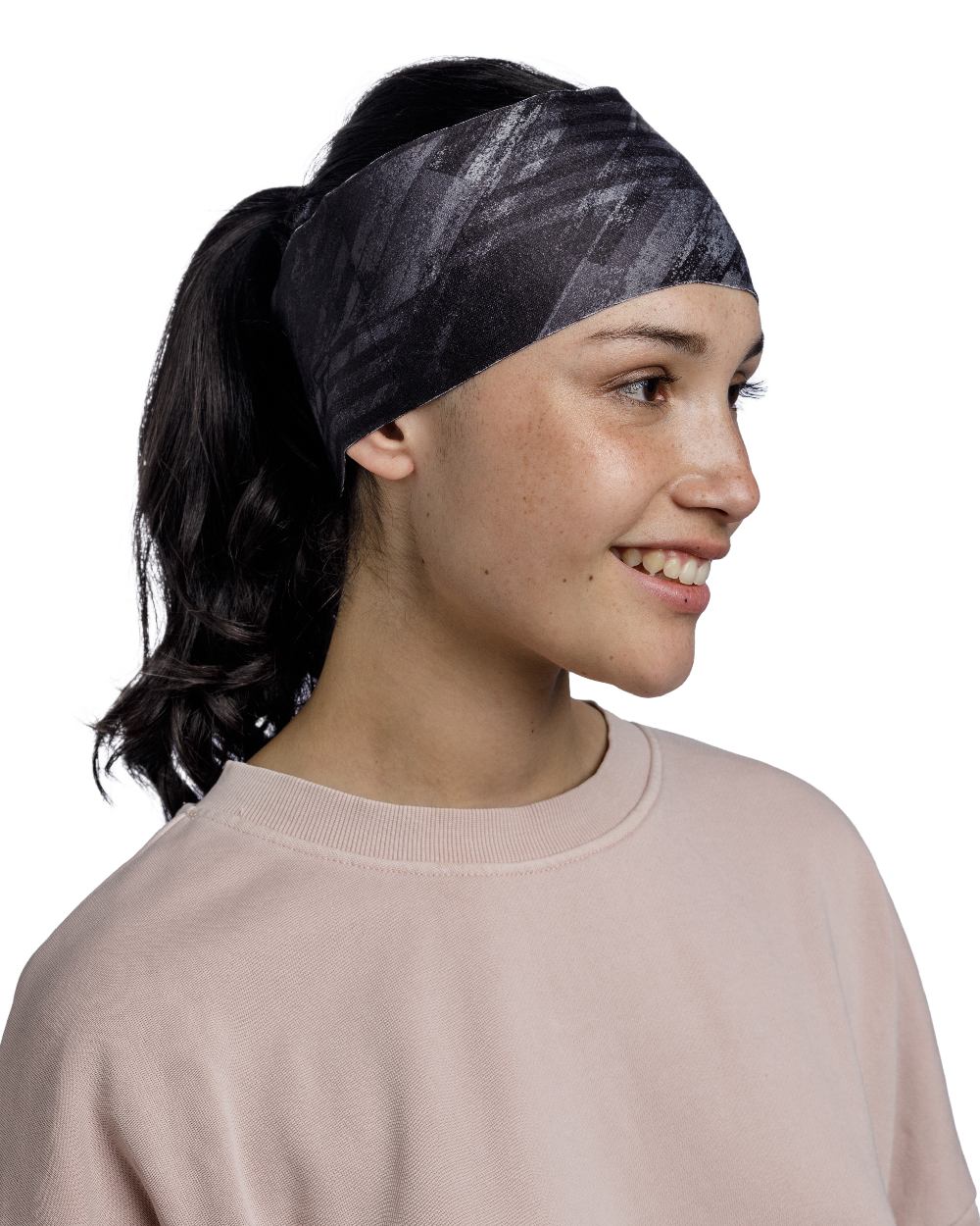Bardeen Black Coloured Buff Thermonet Headband on white background 