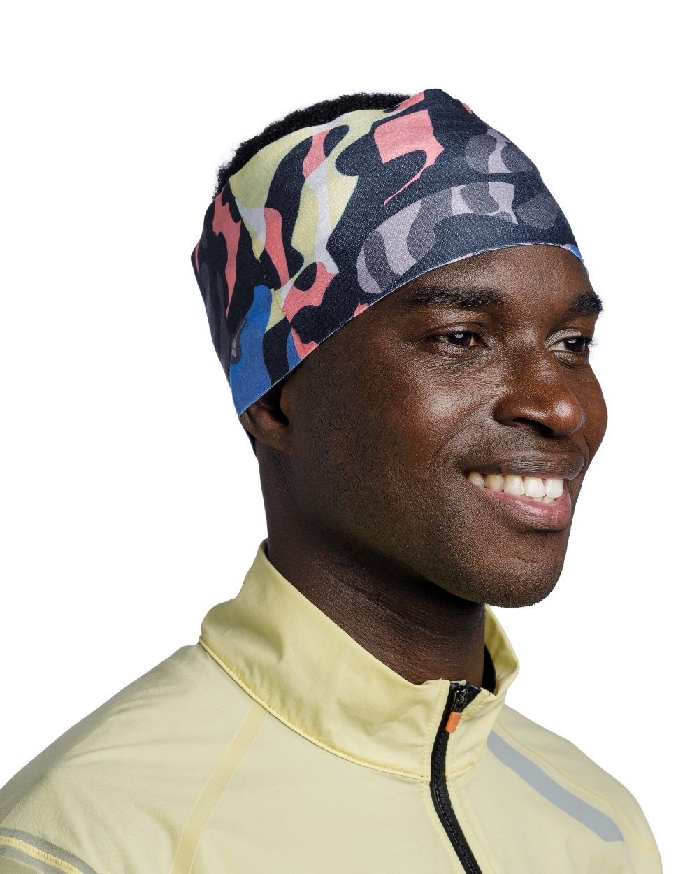 Enphi Multi Coloured Buff Thermonet Headband on white background 