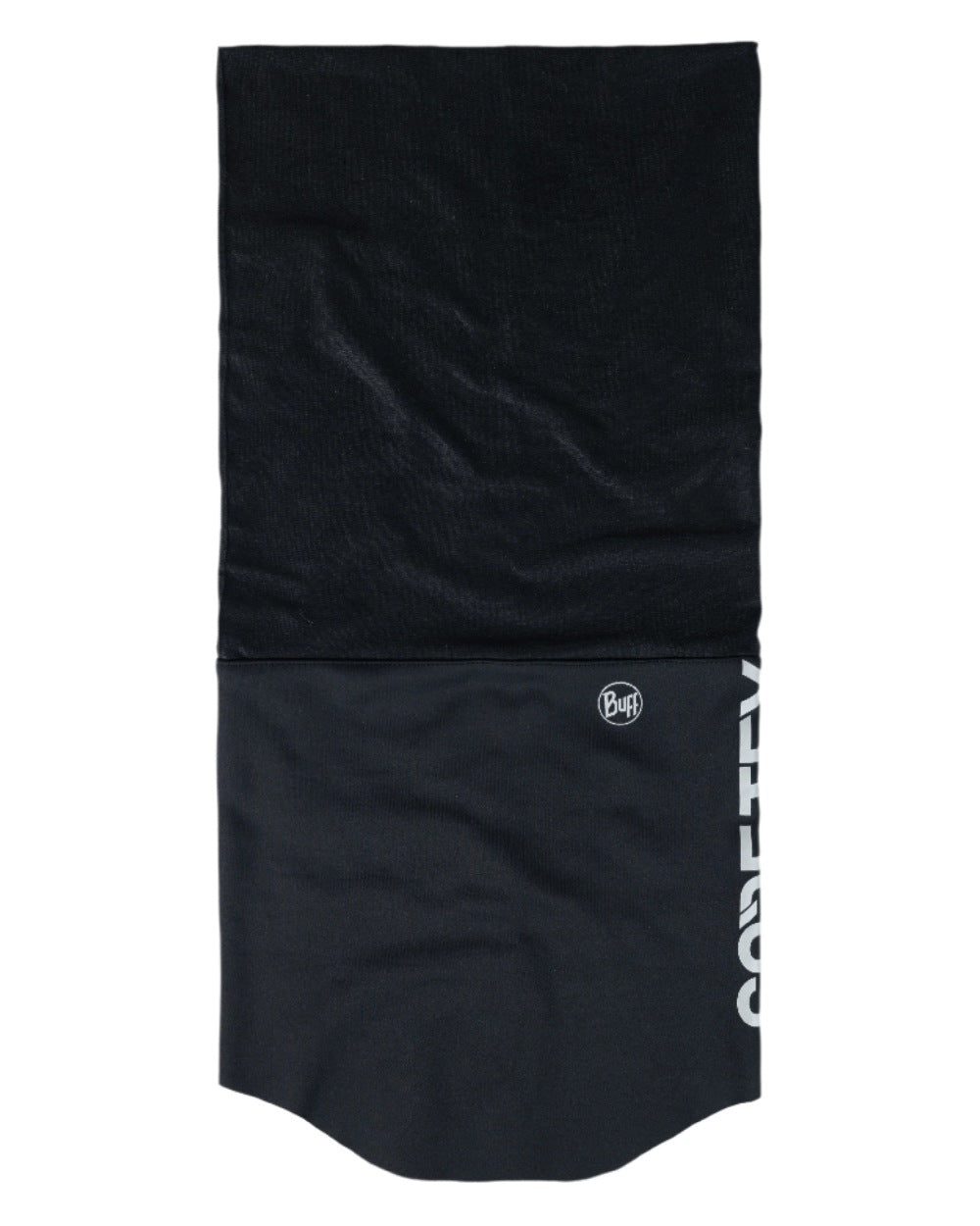Logo Black Coloured Buff Windproof Neckwear on white background 