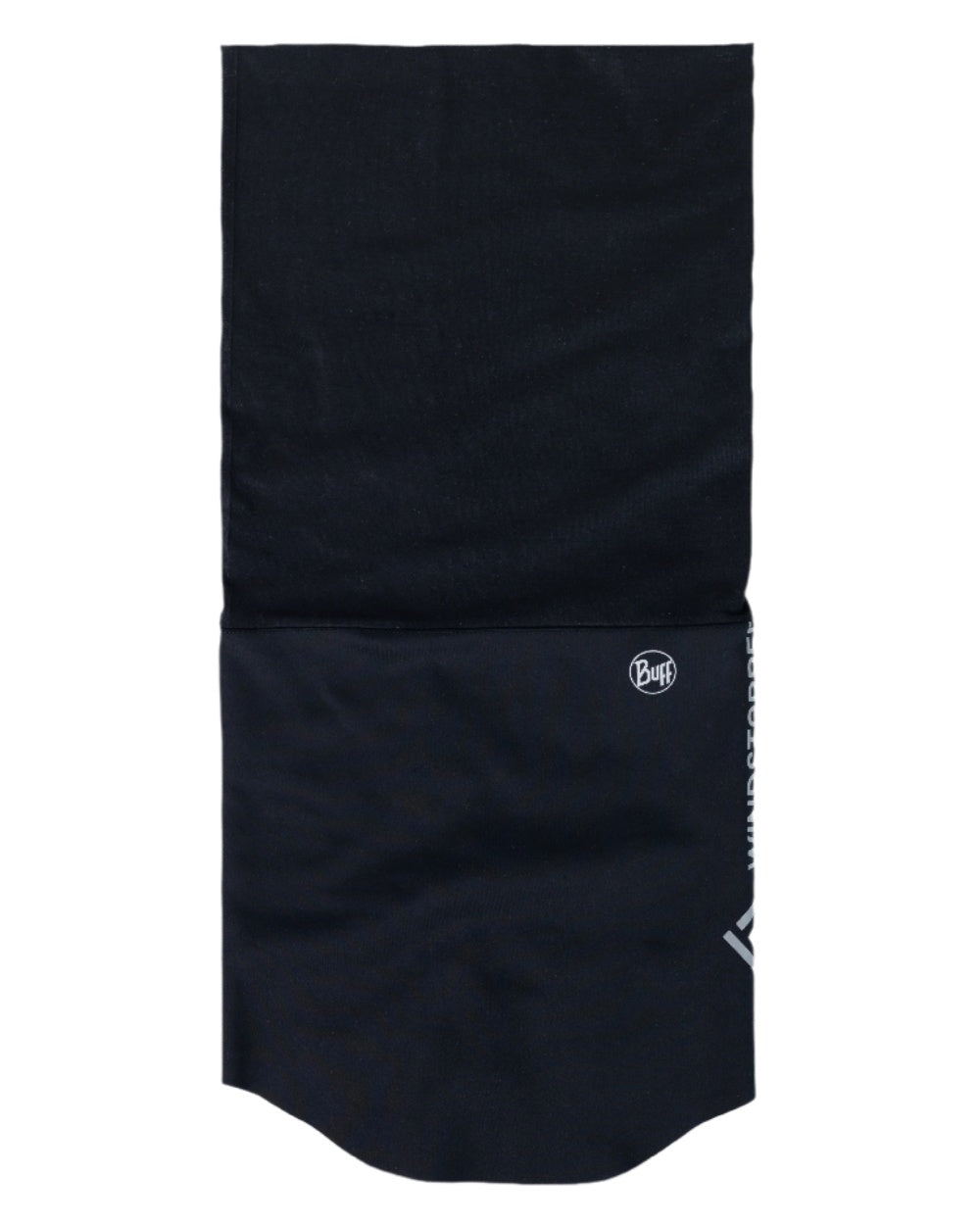 Solid Black Coloured Buff Windproof Neckwear on white background 