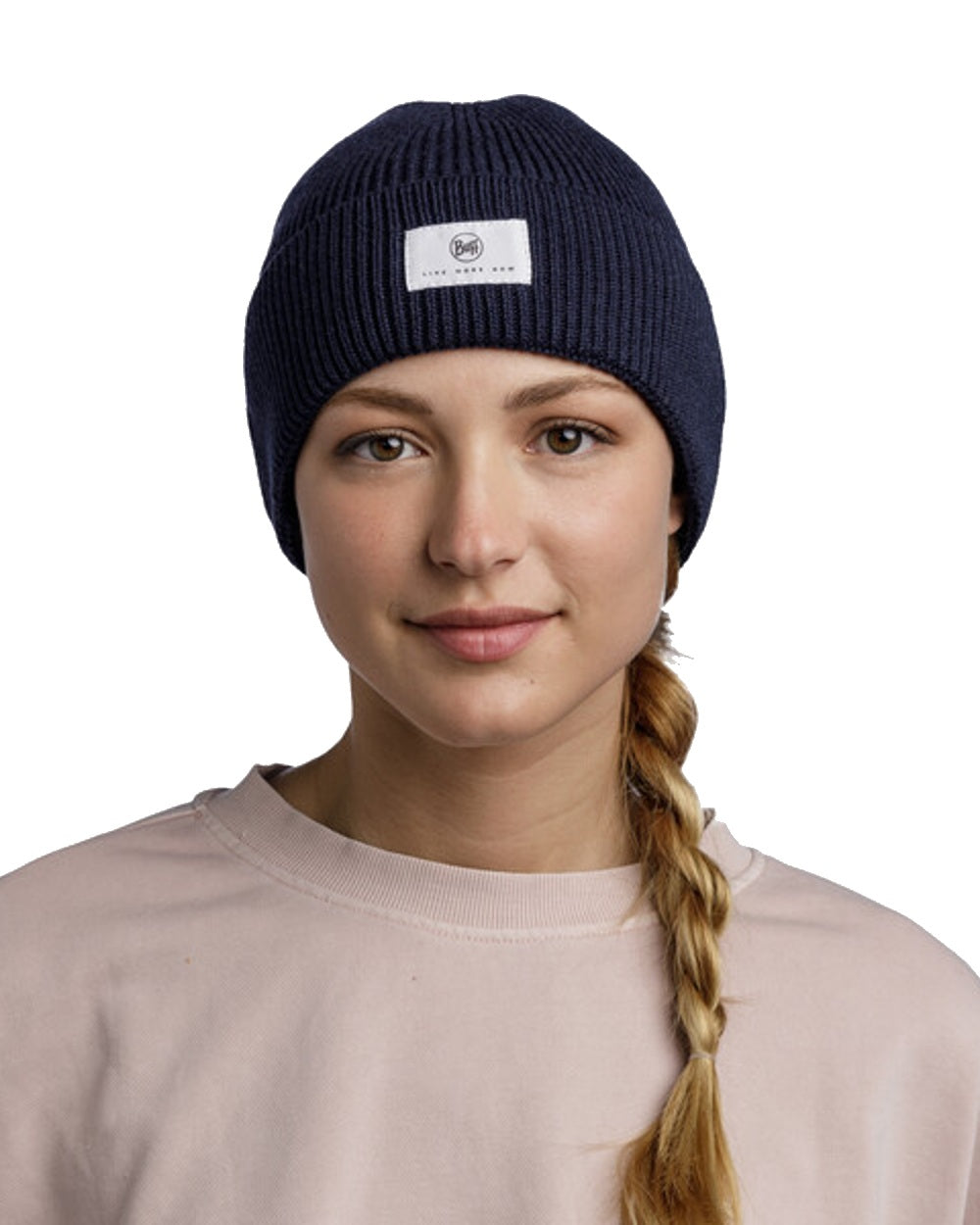 Buff Drisk Knitted Beanie in Night Blue 
