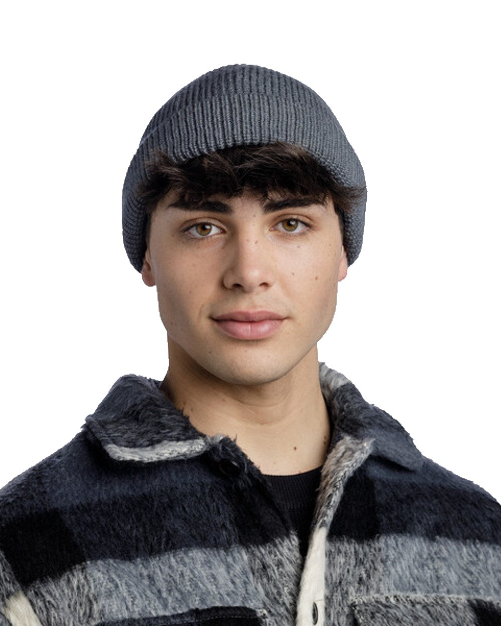 Buff Ervin Knitted Beanie in Grey 