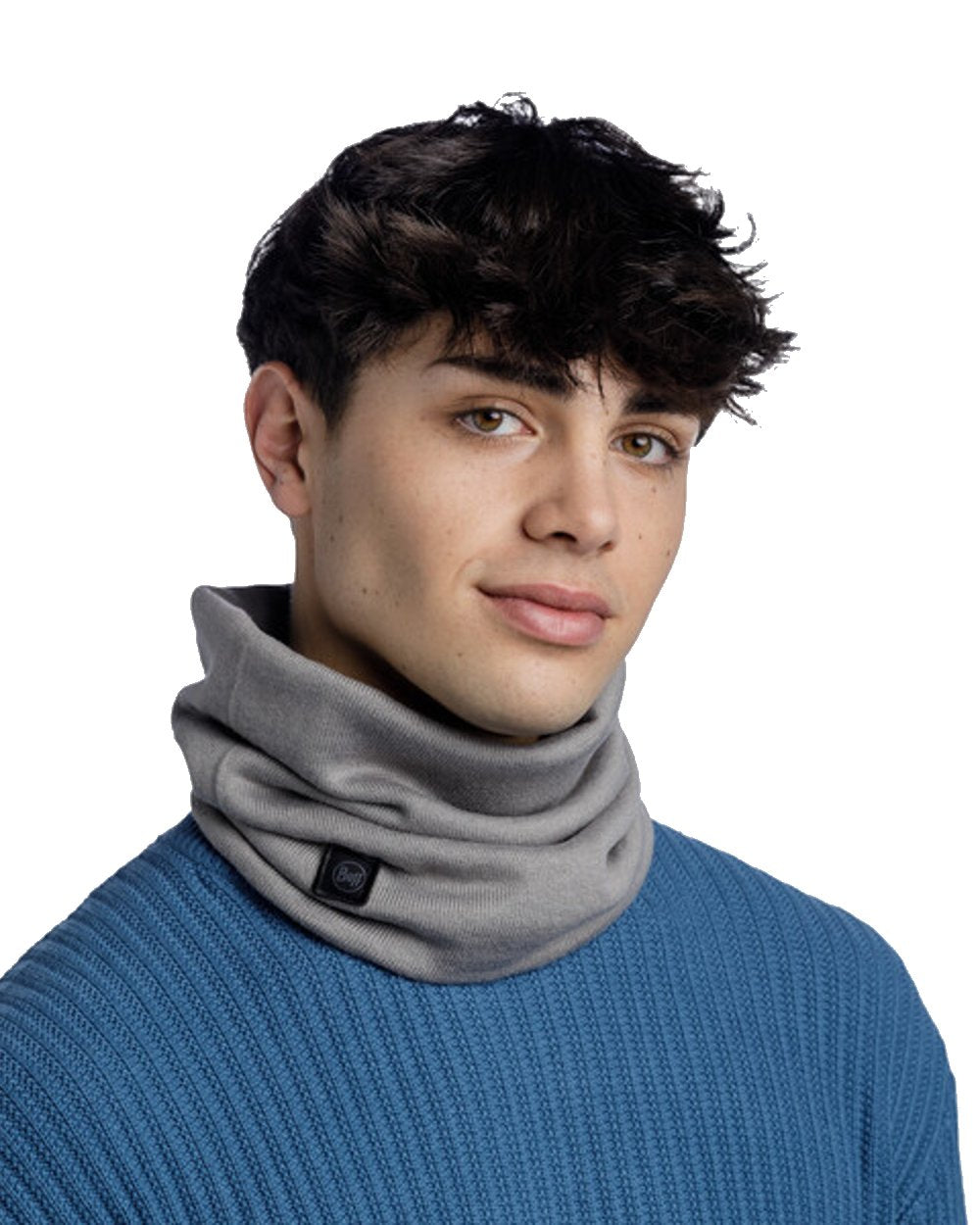 Buff Knitted Neck Warmer in Grey 