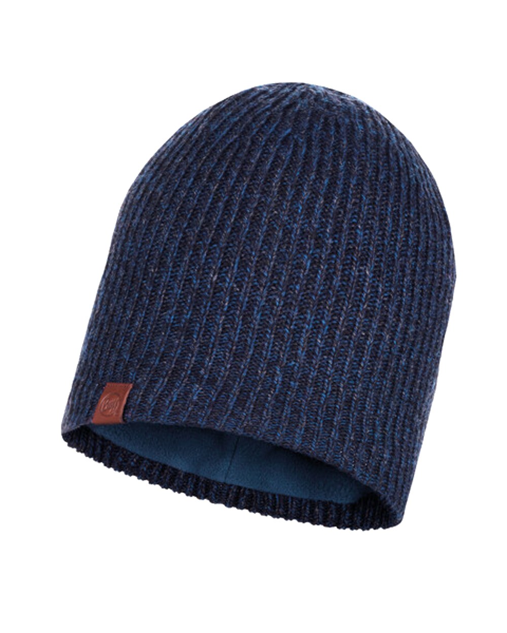 Buff Knitted &amp; Polar Beanie in Night Blue 