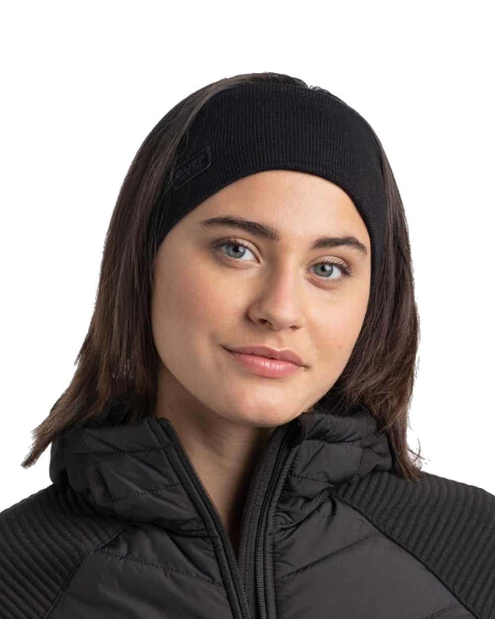 Buff Knitted &amp; Polar Headband in Black 