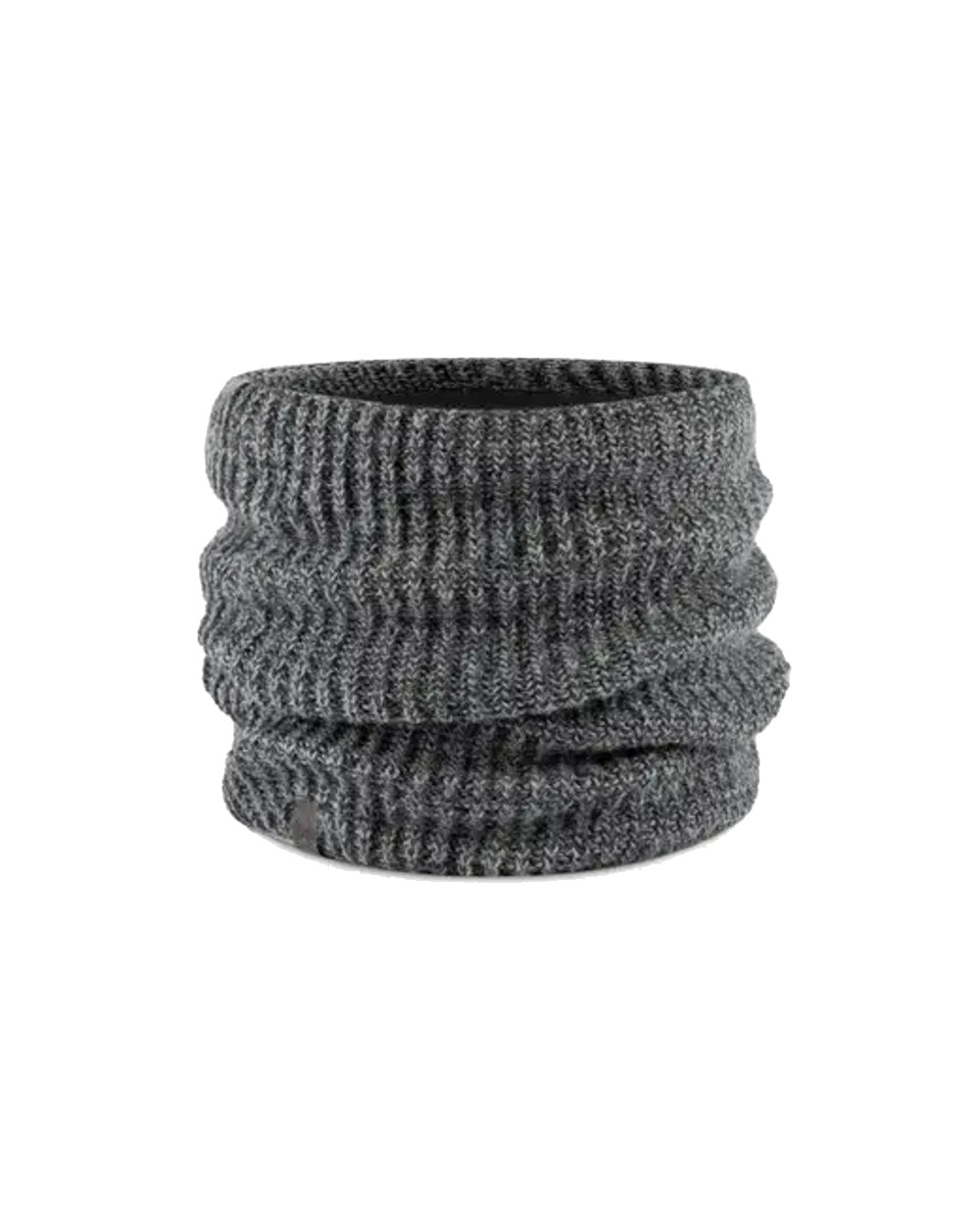 Buff Knitted &amp; Polar Neck Warmer in Grey Melange 