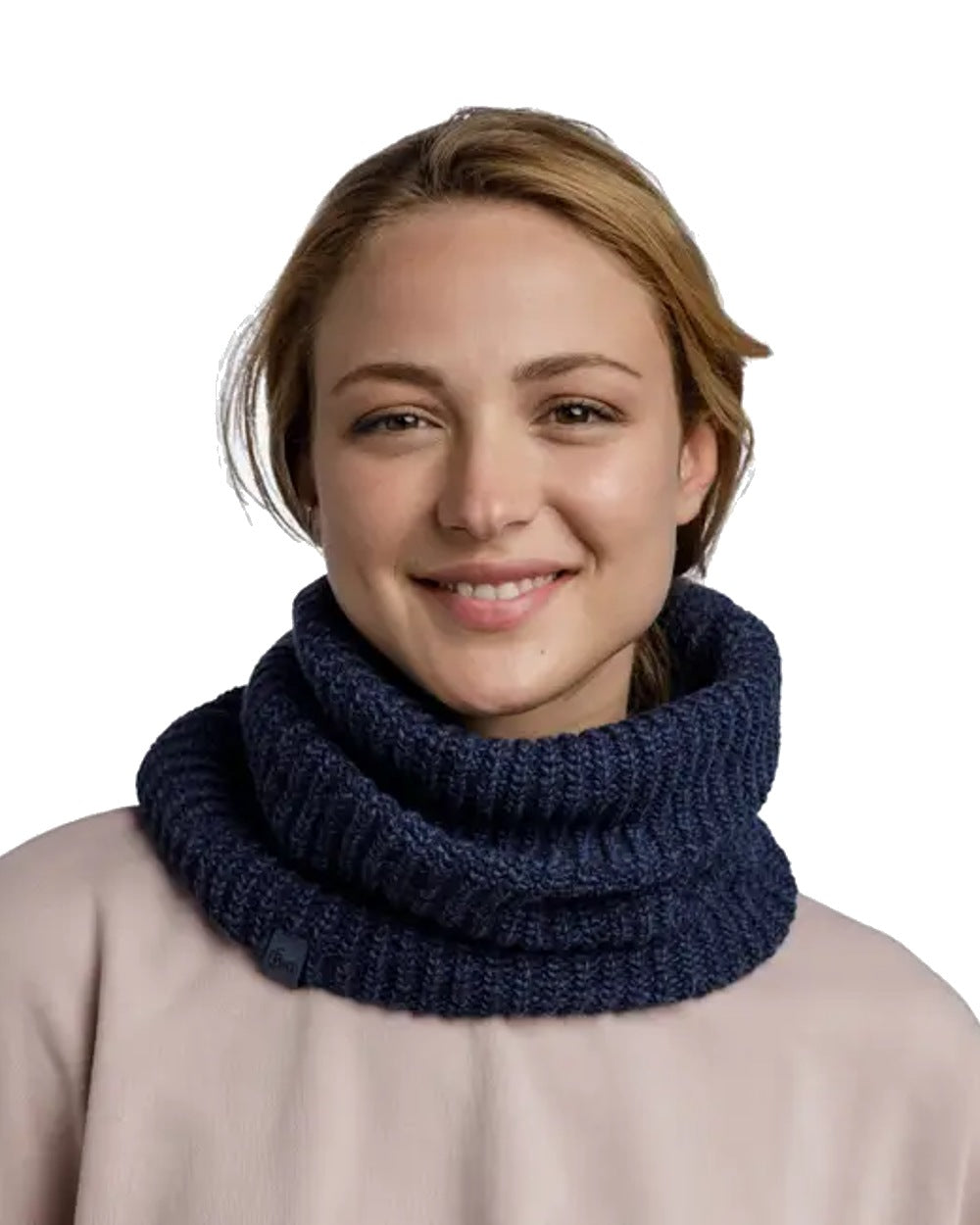 Buff Knitted &amp; Polar Neck Warmer in Denim 