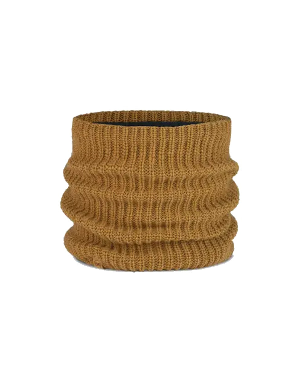 Buff Knitted &amp; Polar Neck Warmer in Ocher 