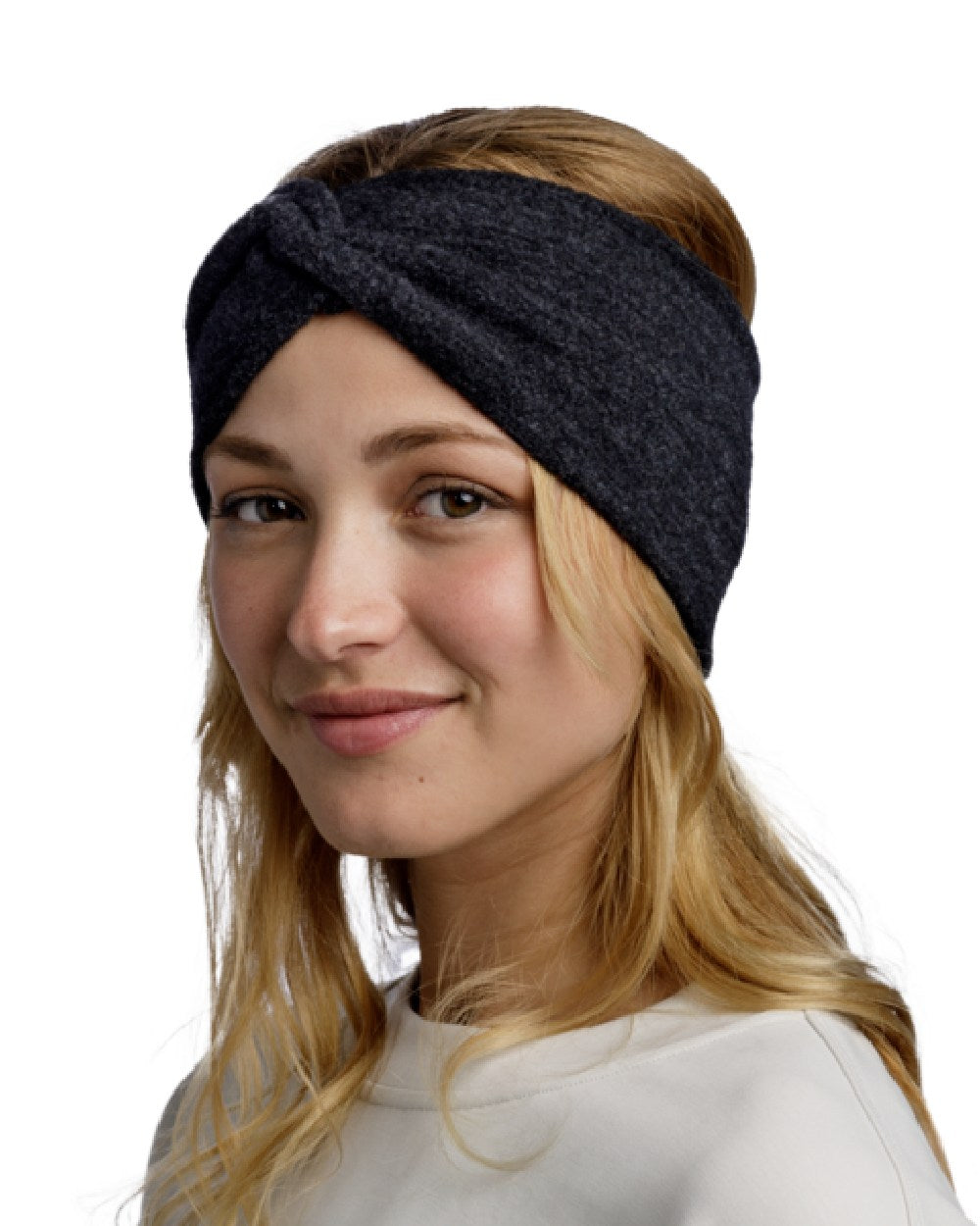 Buff Merino Fleece Headband in Black 