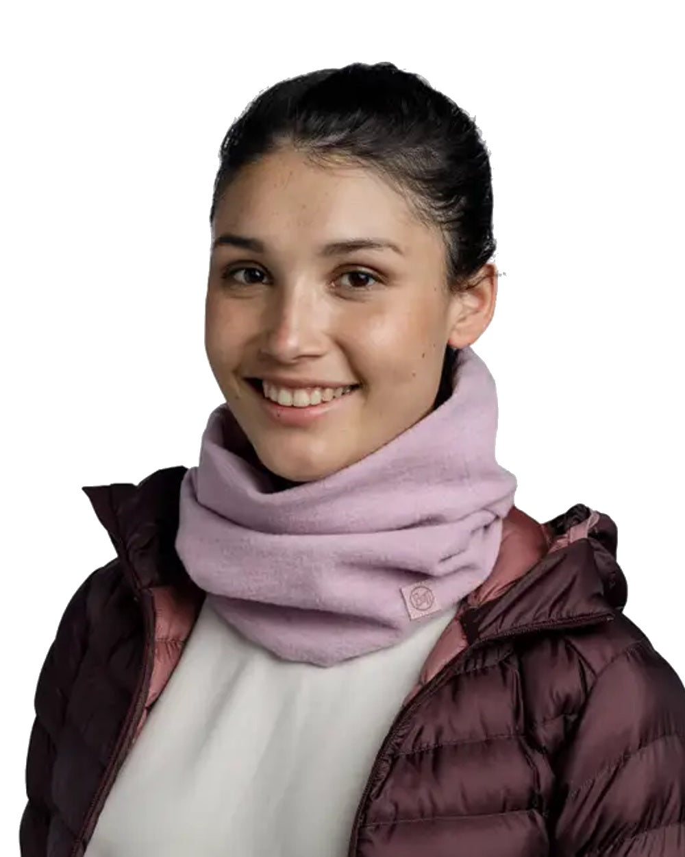 Buff Merino Fleece Neck Warmer in Lilac Sand 