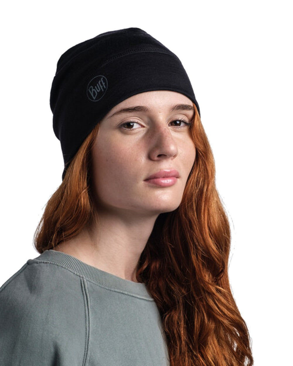 Buff Merino Lightweight Beanie in Black 