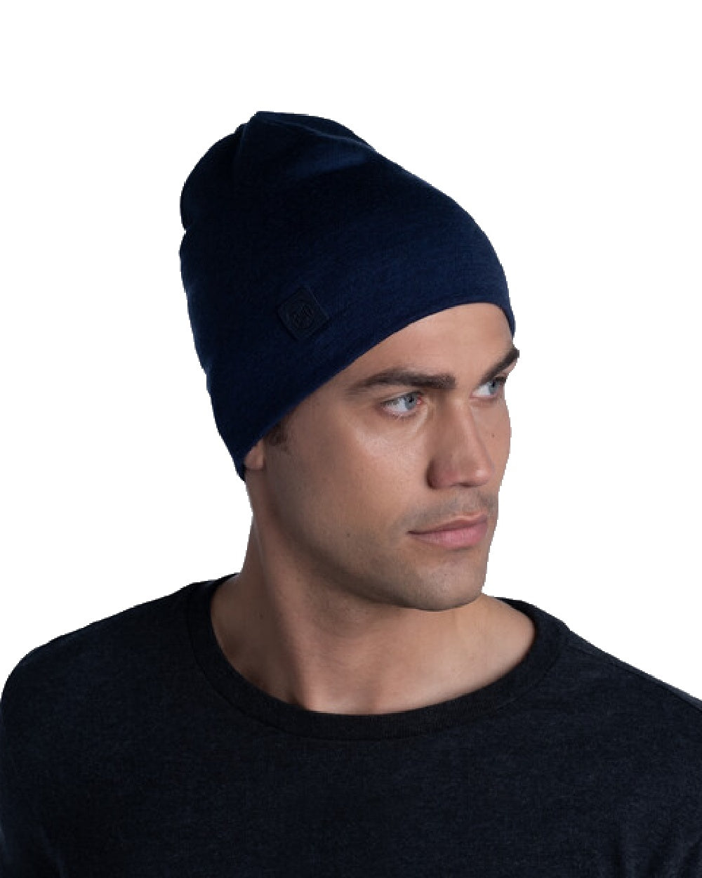 Buff Merino Midweight Beanie in Night Blue 