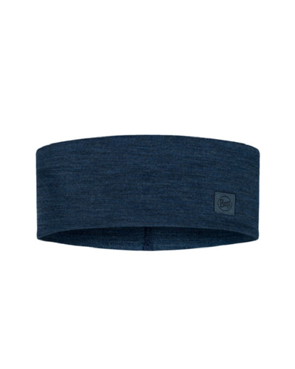 Buff Merino Wide Headband in Night Blue 