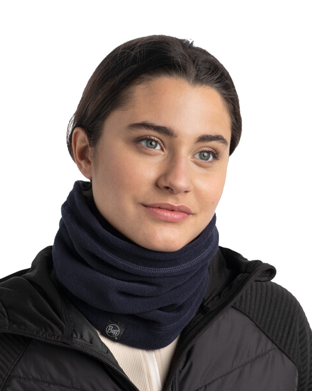 Dark Navy Coloured Buff Polar Neck Warmer on white background 