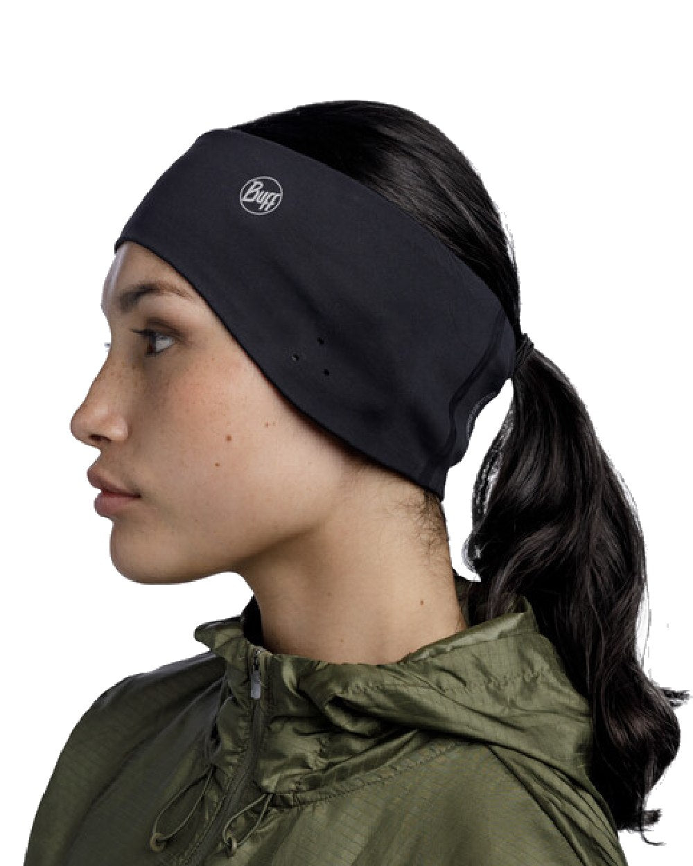 Buff Windproof Headband in Black