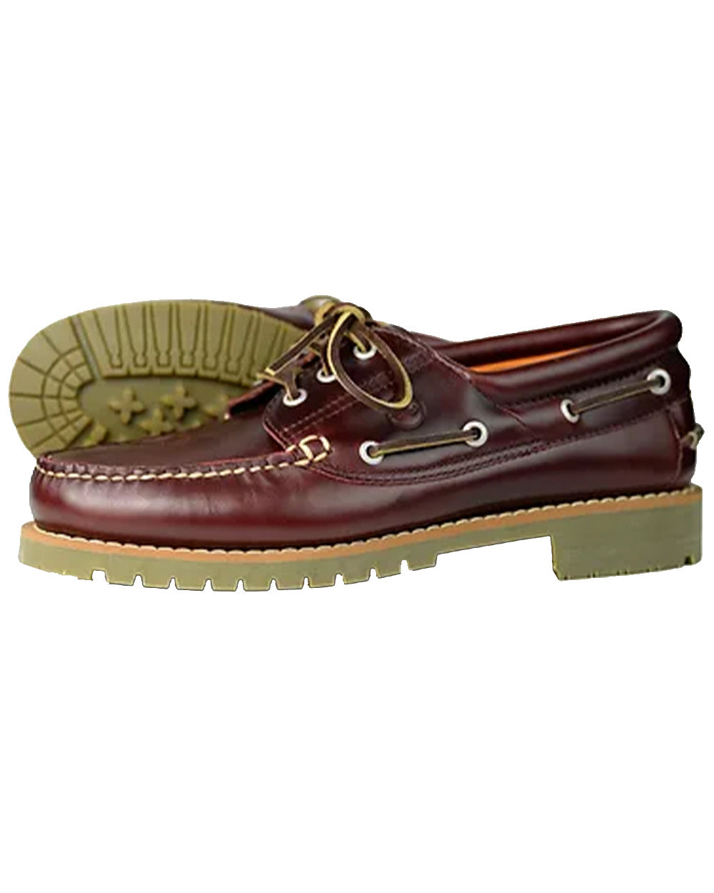 Burgundy Coloured Orca Bay Buffalo Mens Country Shoes On A White Background 