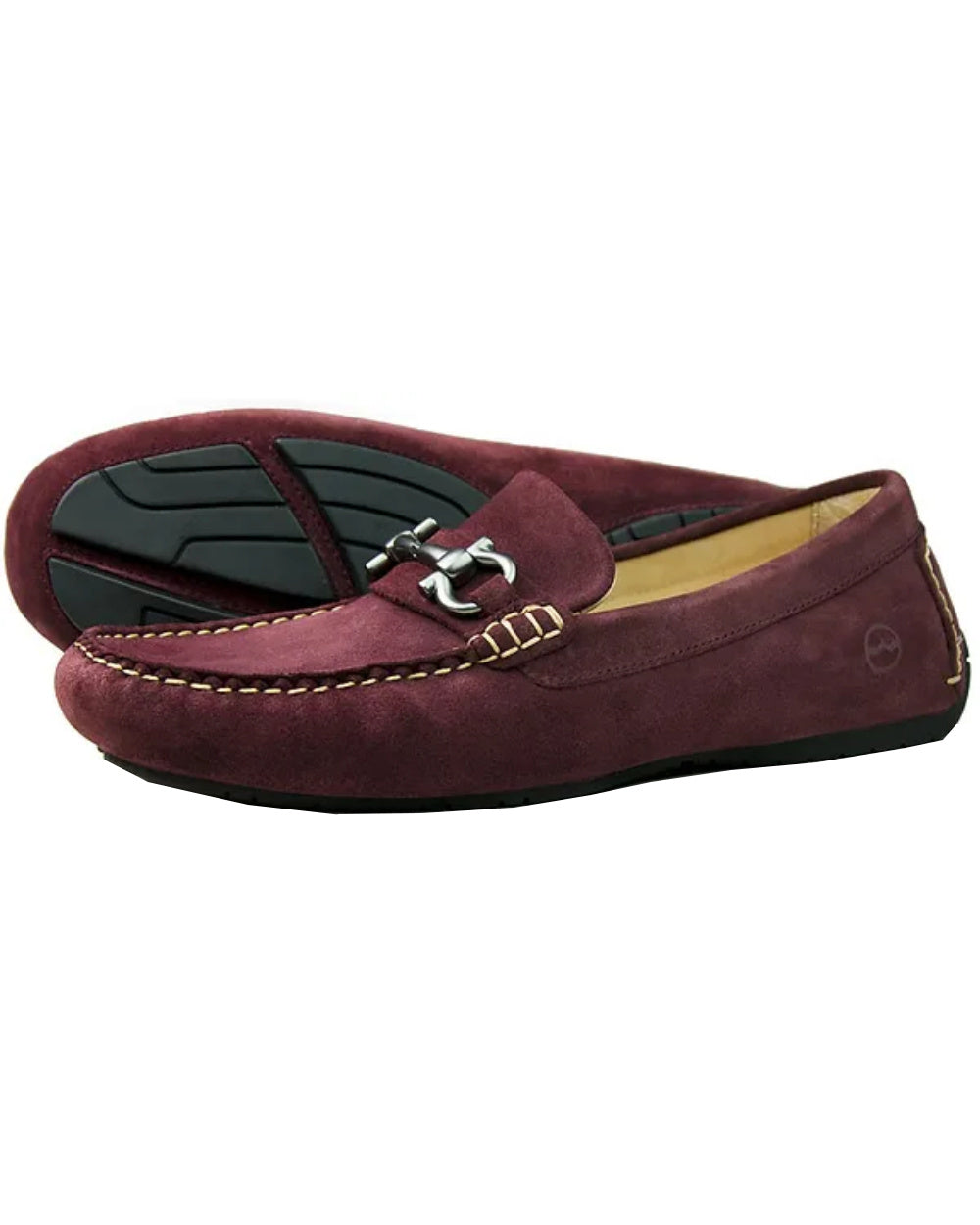 Burgundy Coloured Orca Bay Roma II Mens Loafers On A White Background 
