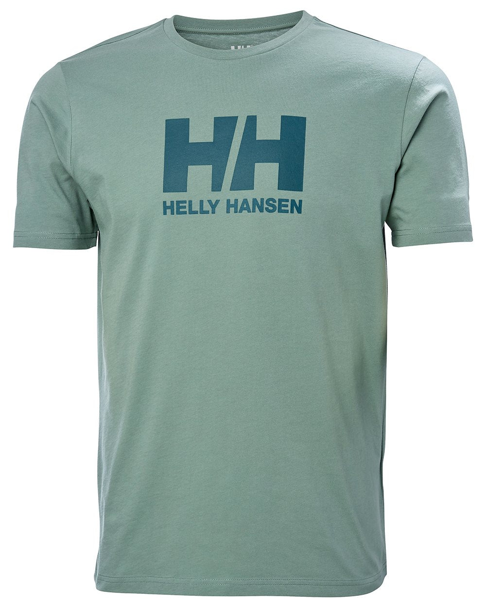 Cactus Coloured Helly Hansen Mens Logo T-Shirt On A White Background 