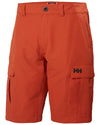 Canyon coloured Helly Hansen mens quick dry cargo shorts on white background #colour_canyon