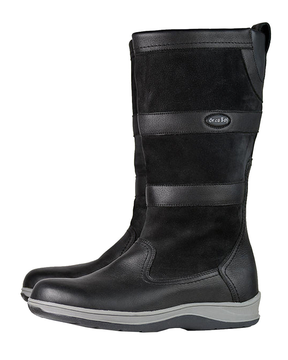 Carbon Coloured Orca Bay Storm Sailing Boots On A White Background 