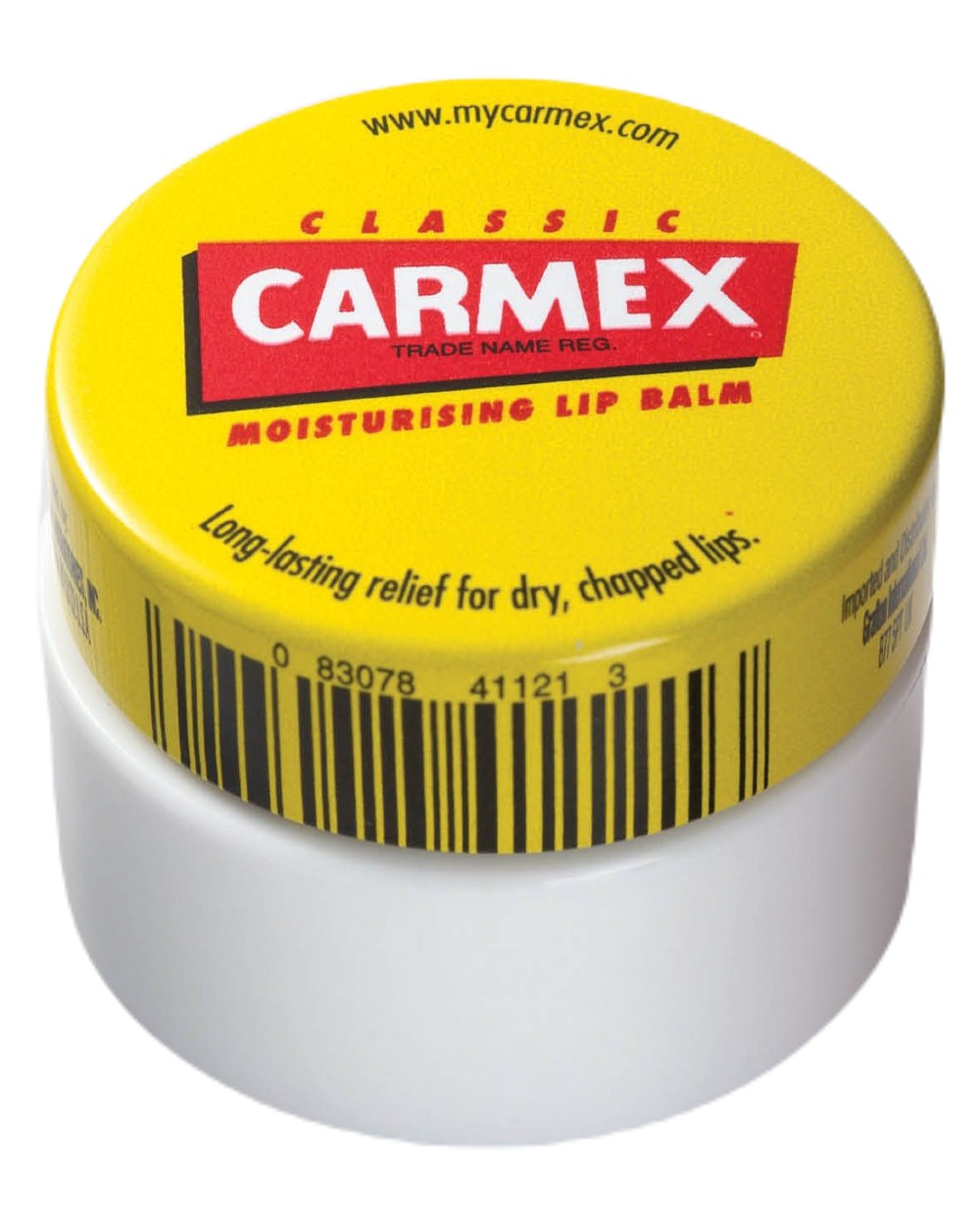 Carmex Original Pot Lip Balm on white background