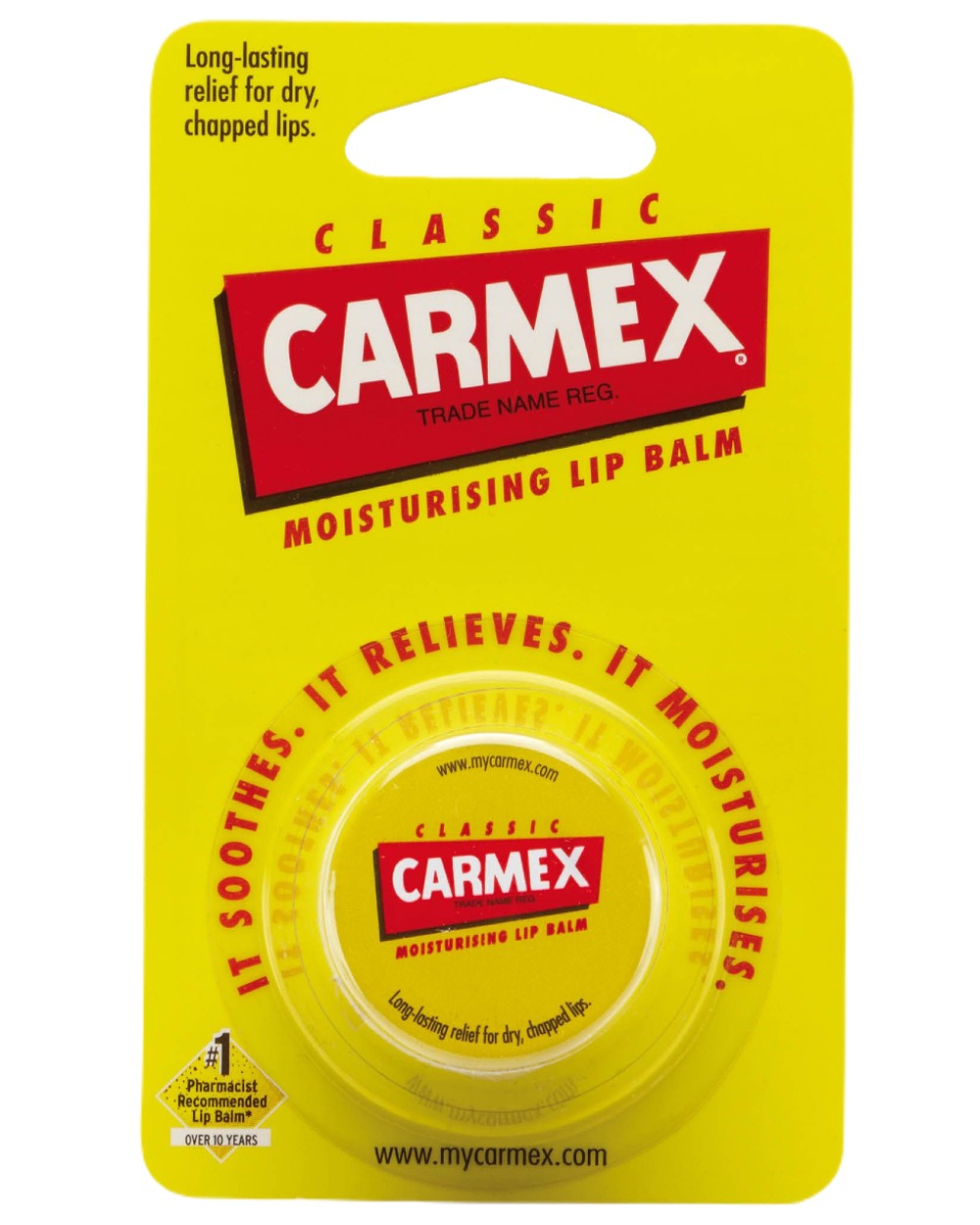 Carmex Original Pot Lip Balm on white background