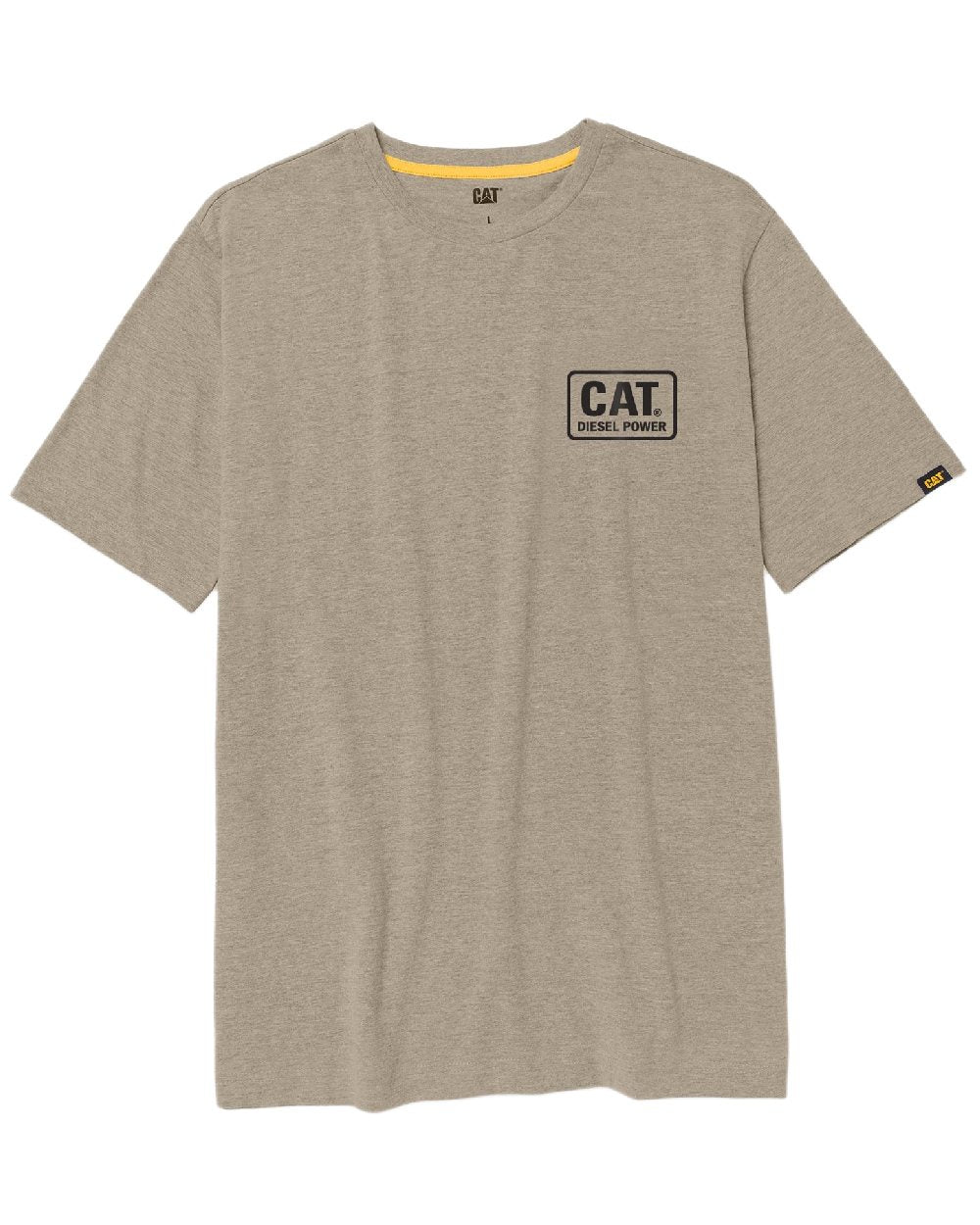 Hummus Coloured Caterpillar Mens Graphic Tee on white background
