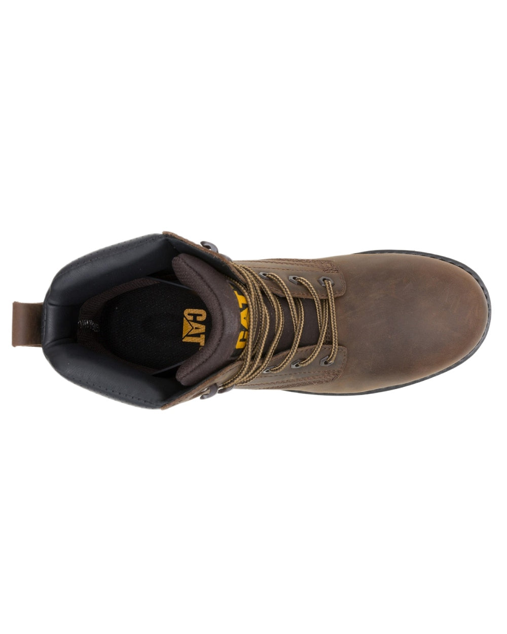 Brown Coloured Caterpillar Mens Silva Lace Up Occupational Work Boots on white background 