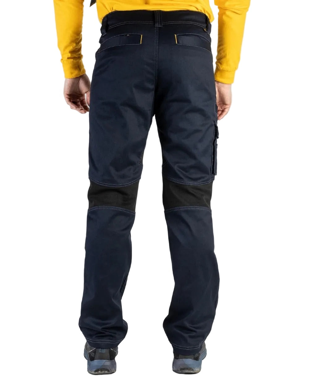 Navy coloured Caterpillar Operator Flex Trousers Clearance on white background 