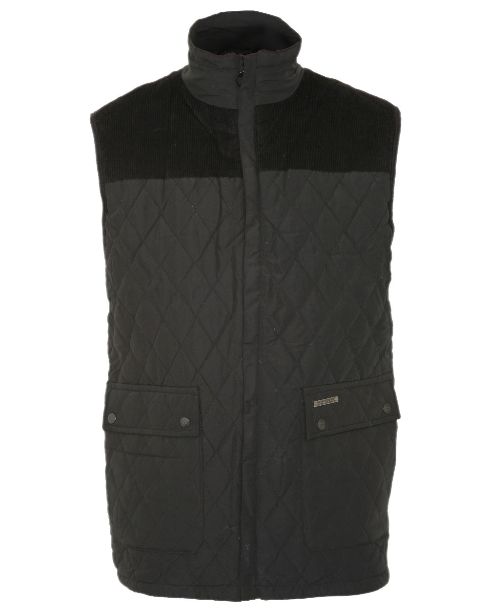 Black coloured Champion Arundel Diamond Quilted Bodywarmer on white background 