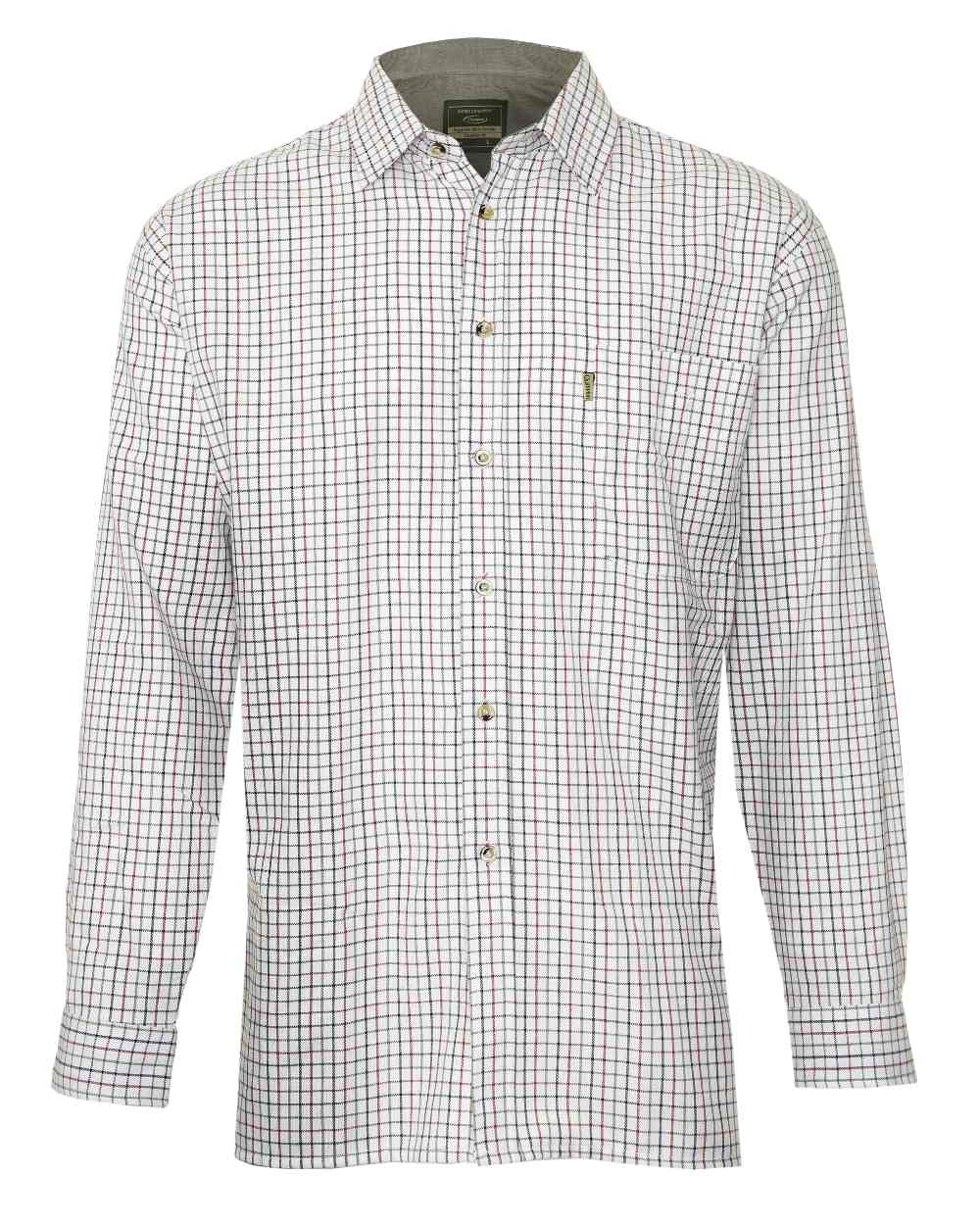 Blue coloured Champion Ayr Heavyweight All Cotton Tattersall Shirt on white background 