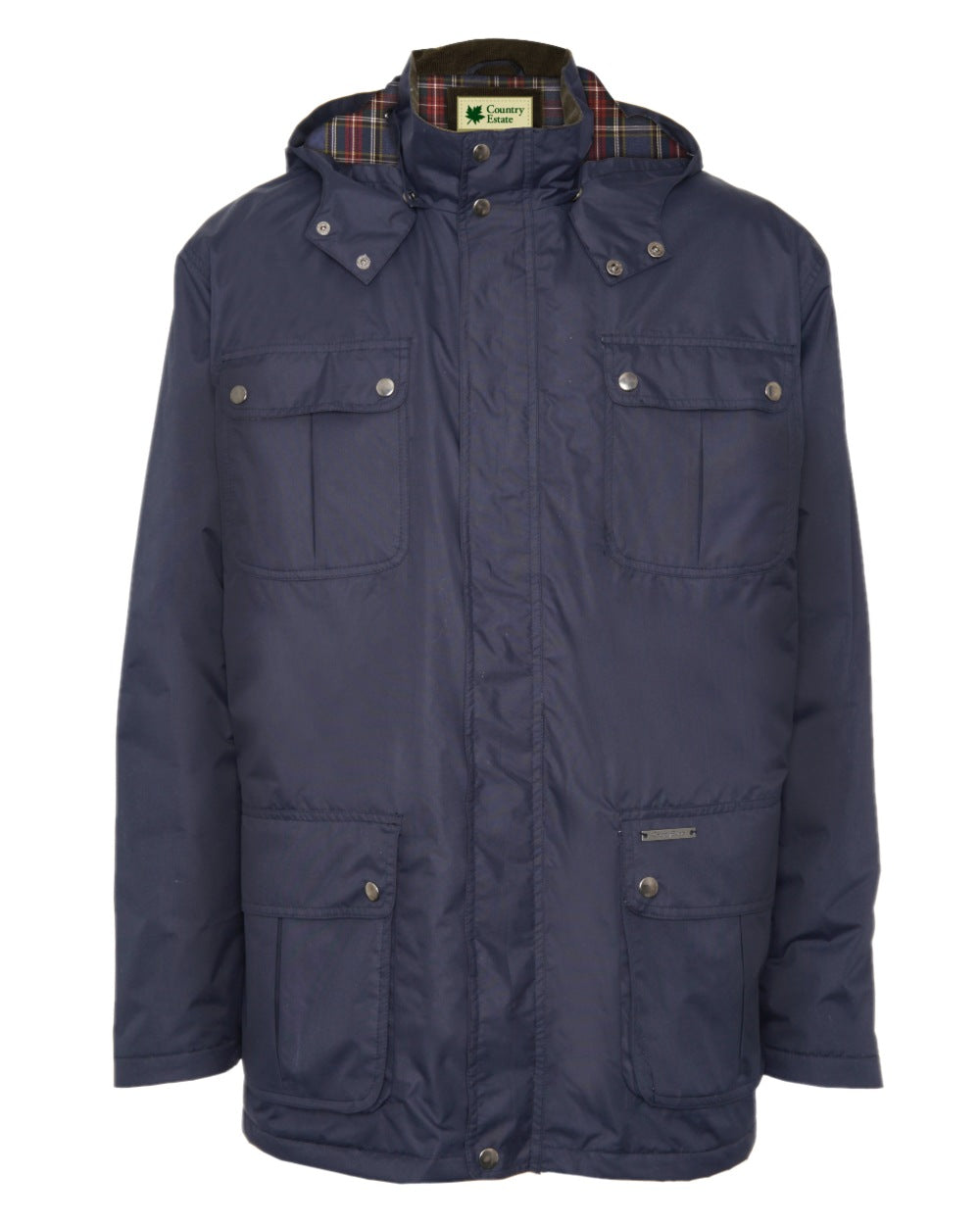 Navy coloured Champion Balmoral Waterproof Jacket on white background 