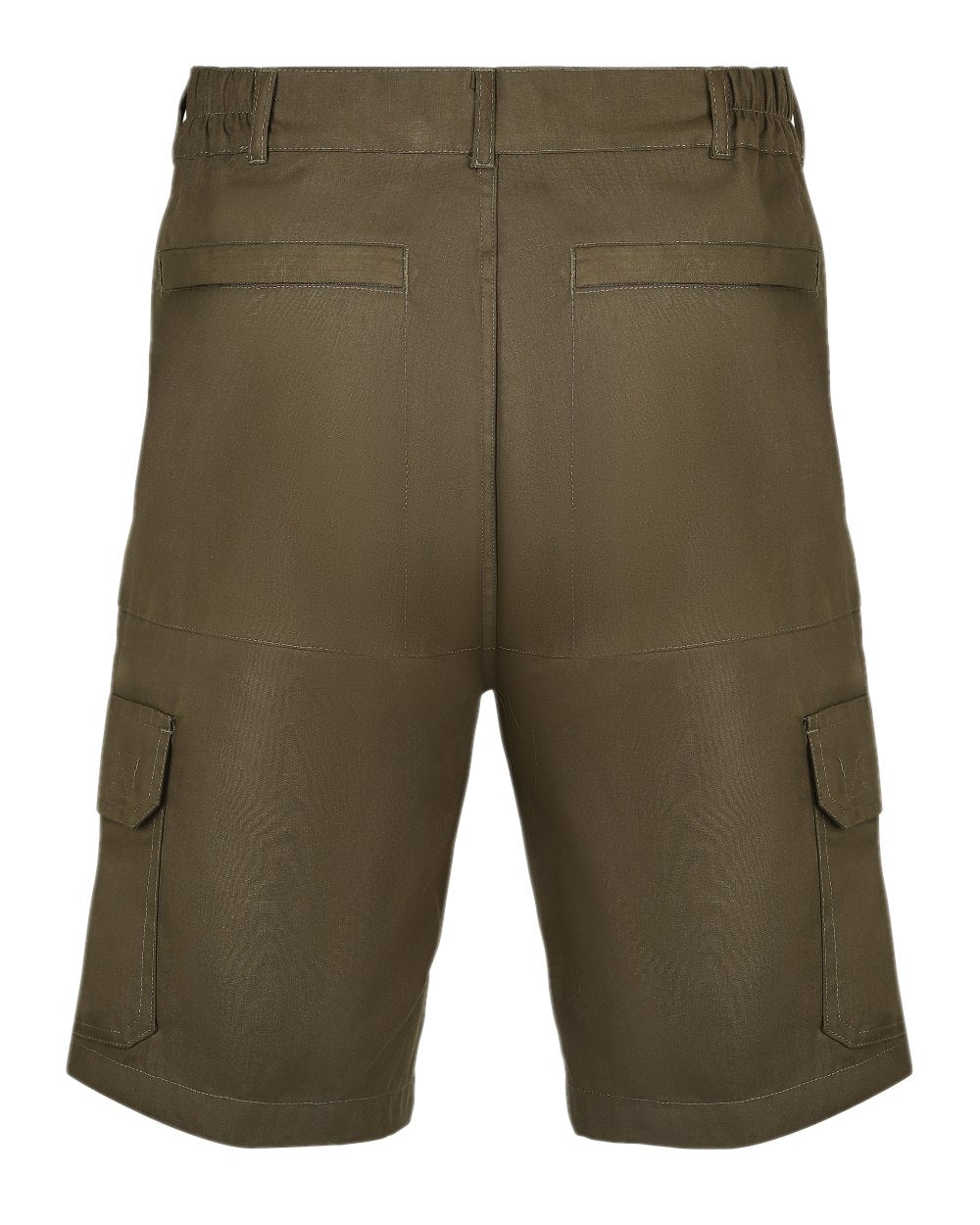 Olive coloured Champion Bretton Multi-Pocket Activity Shorts on white background 