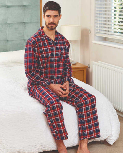 Red Coloured Champion Cambridge Cotton Pyjamas on indoor background 