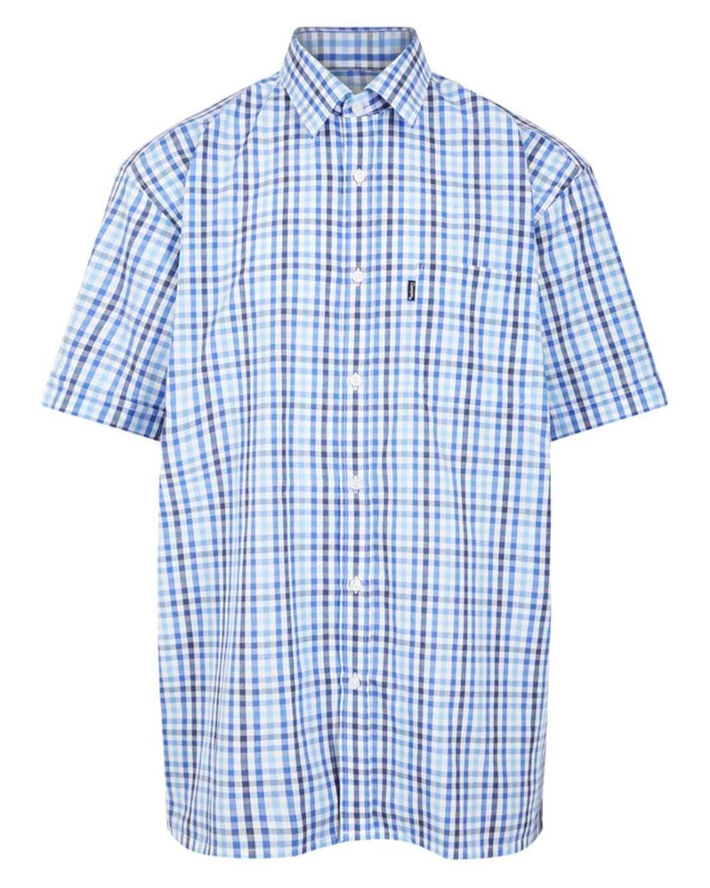 Light Blue coloured Champion Doncaster Short Sleeved Shirt on white background 