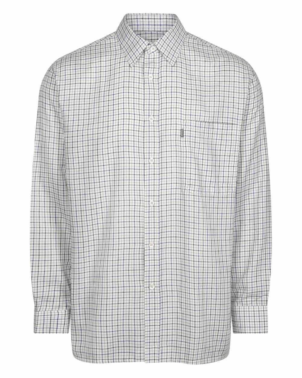 Blue coloured Champion Epsom Long Sleeve Shirt on white background 