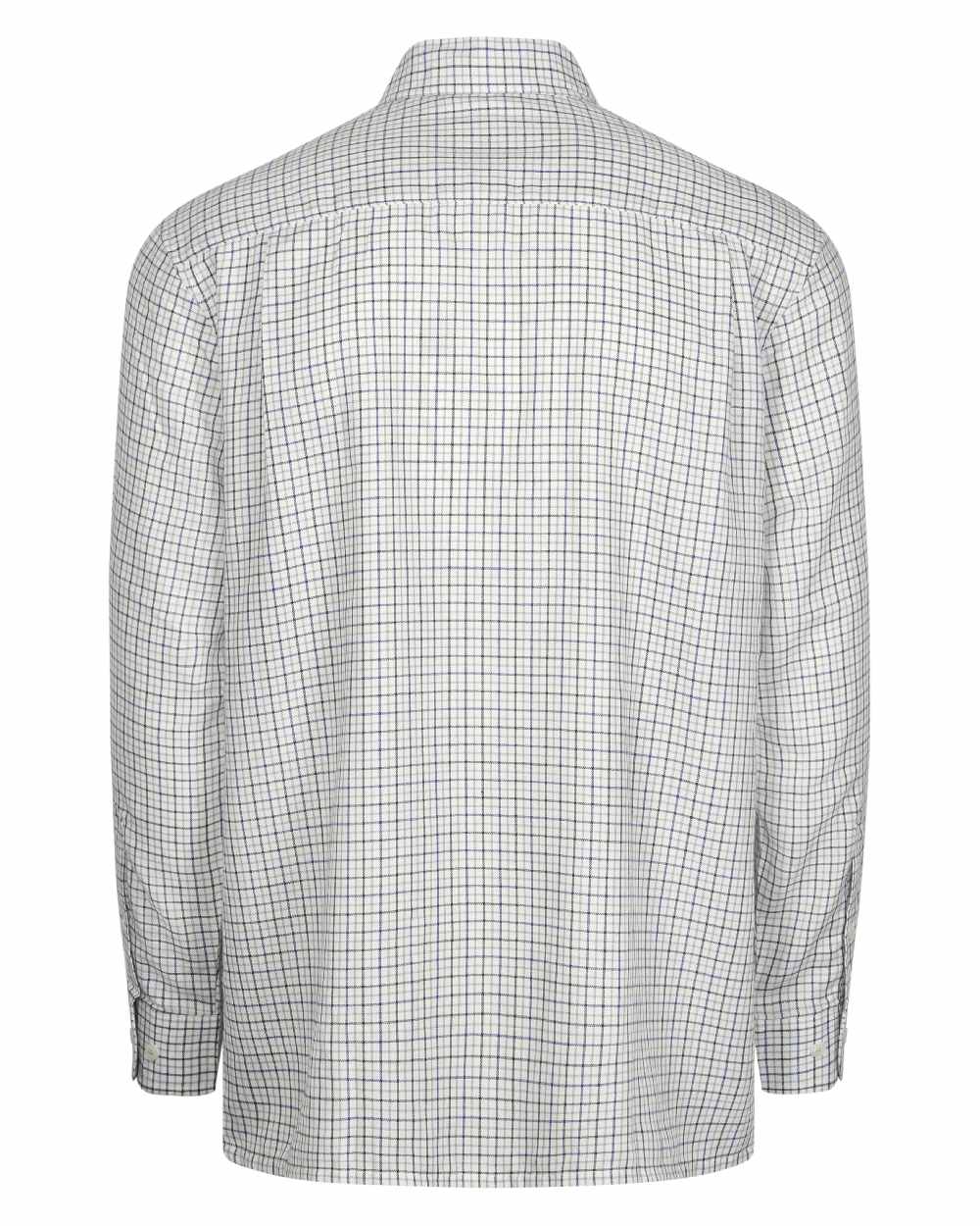 Blue coloured Champion Epsom Long Sleeve Shirt on white background 