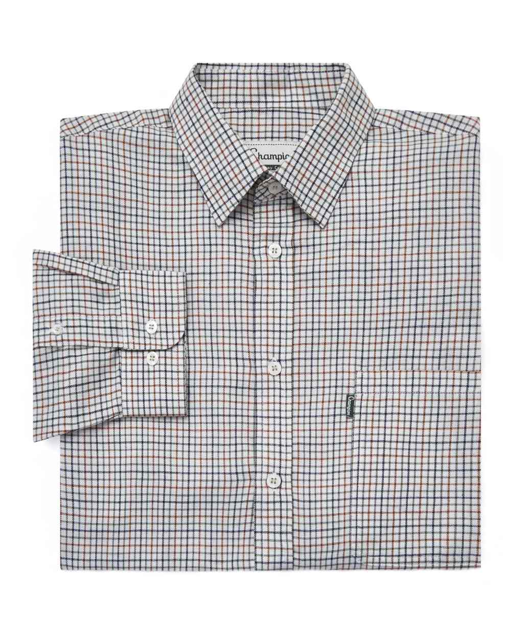 Green coloured Champion Epsom Long Sleeve Shirt on white background 
