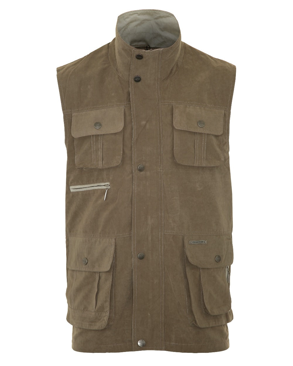 Taupe coloured Champion Farnham Gilet on white background 
