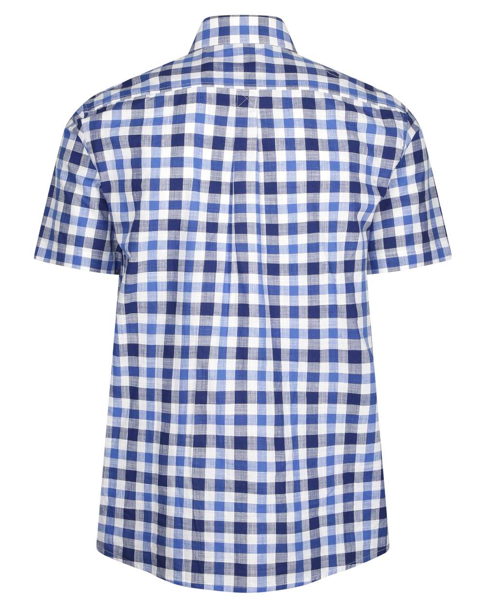 Blue coloured Champion Holkham Short Sleeved Shirt on white background 