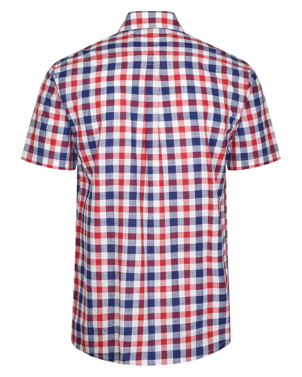 Red coloured Champion Holkham Short Sleeved Shirt on white background 