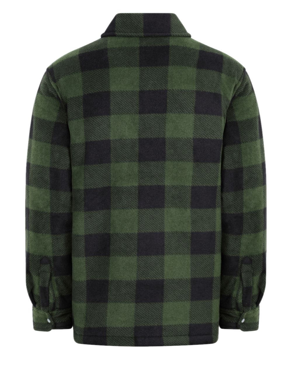Green coloured Champion Kinross Padded Fleece Lumberjack Shirt on white background 