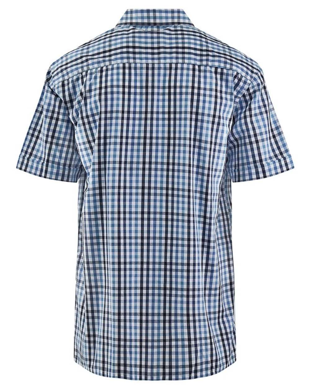 Blue coloured Champion Mens Broadstairs Short Sleeve Shirt on white background 